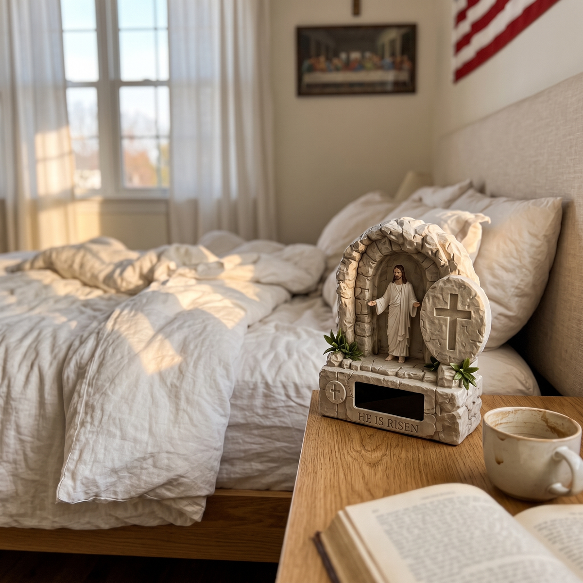 Jesus Alarm Clock bedside lifestyle shot